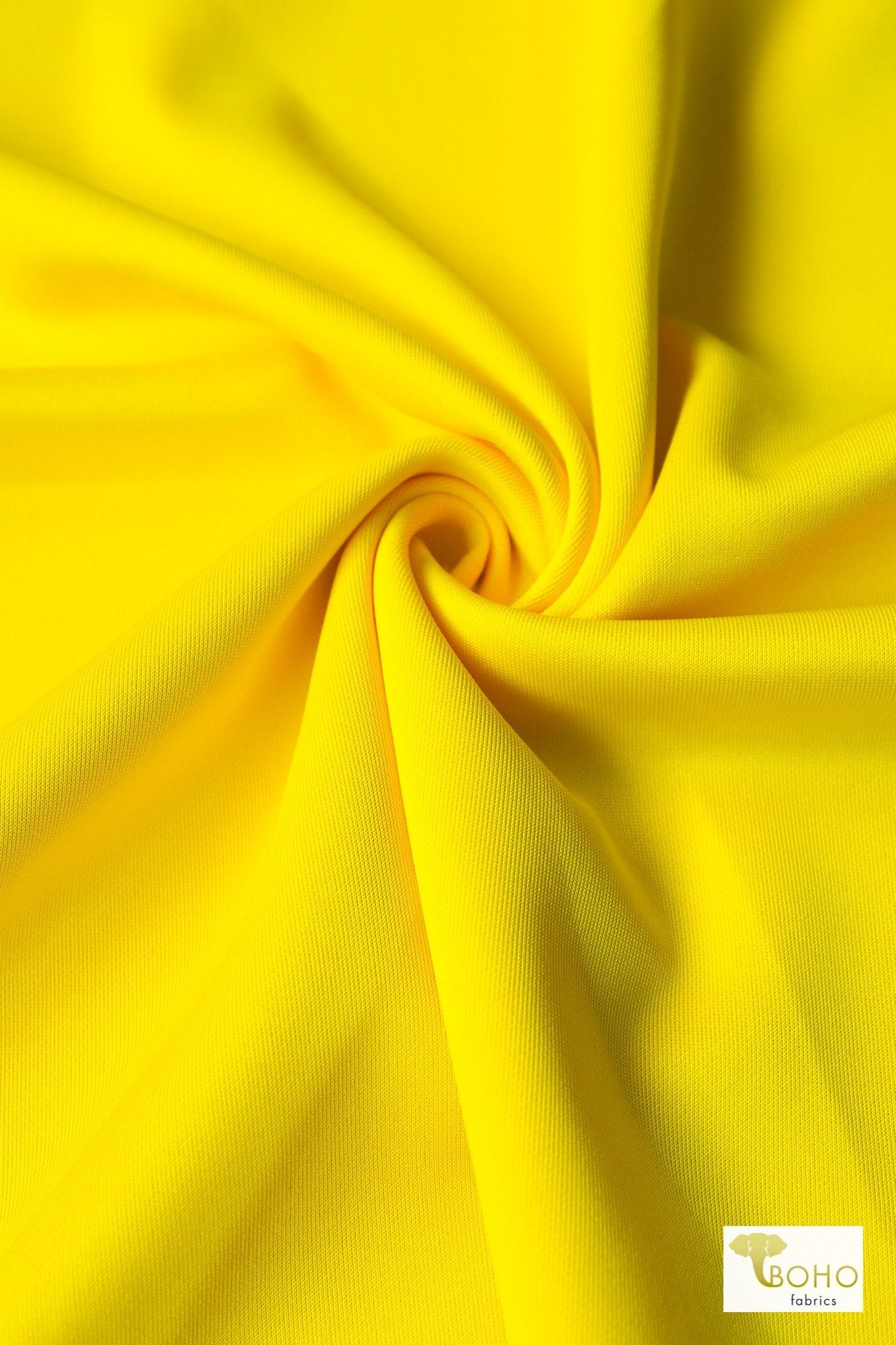 Yellow, Scuba Knit - Boho Fabrics