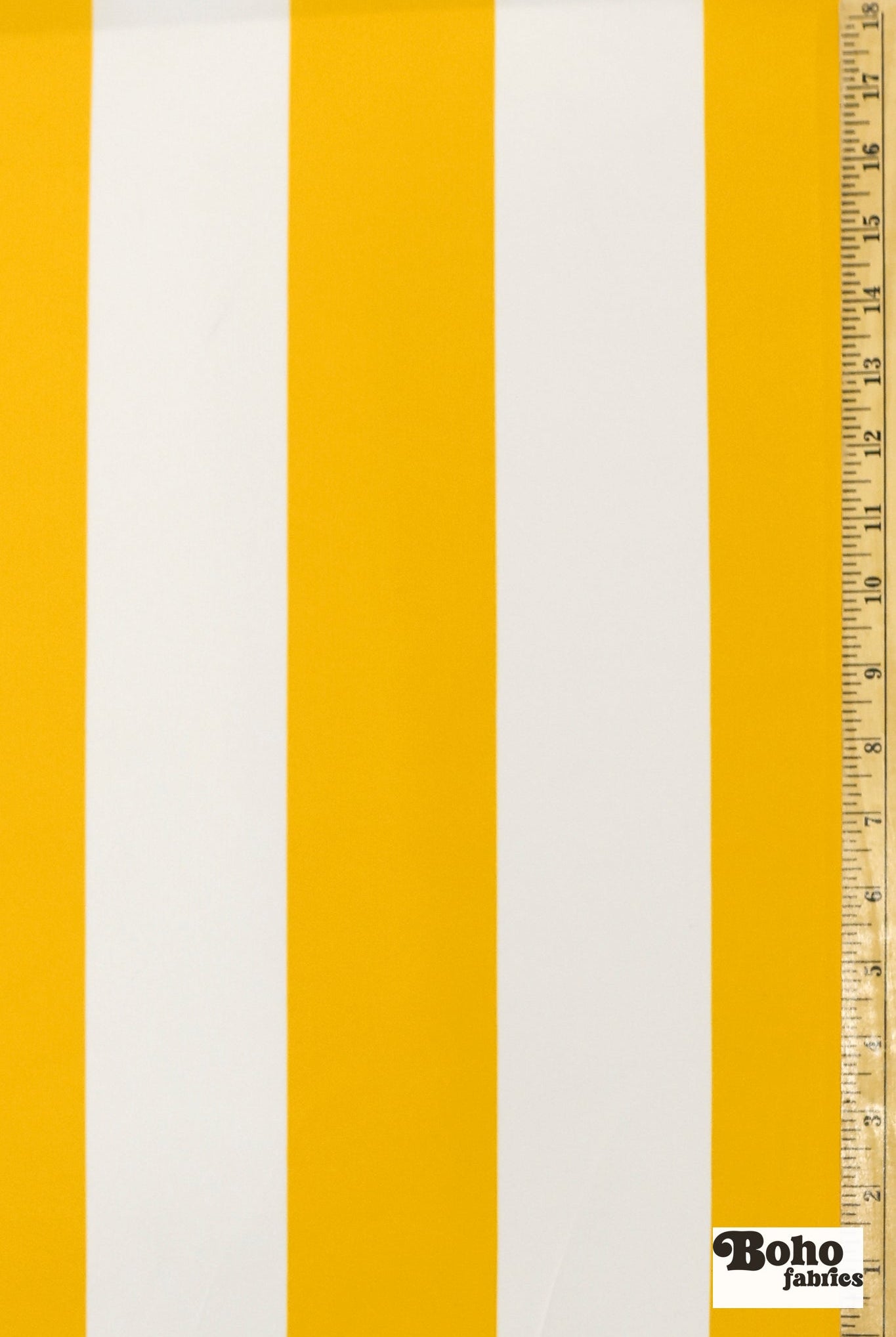 Yellow & White, 3" Wide Striped Canvas Woven Fabric - Boho Fabrics - Canvas Fabric