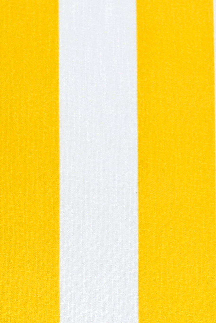 Yellow & White, 3" Wide Striped Linen-Look Woven Fabric - Boho Fabrics - Home Dec. & Upholstery Fabric