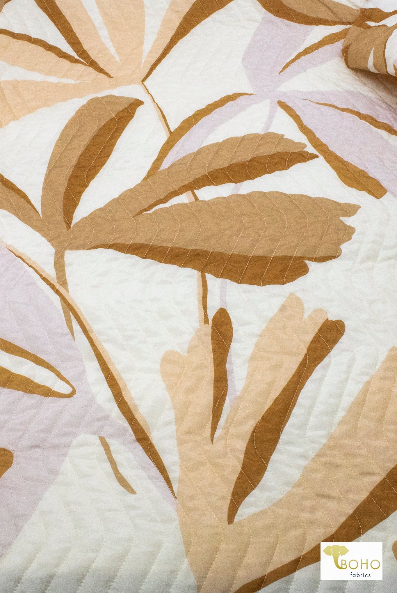 Zen Bloom - Sand Colorway. Double Sided, Designer Quilted Woven Fabric. - Boho Fabrics - Quilted, Woven