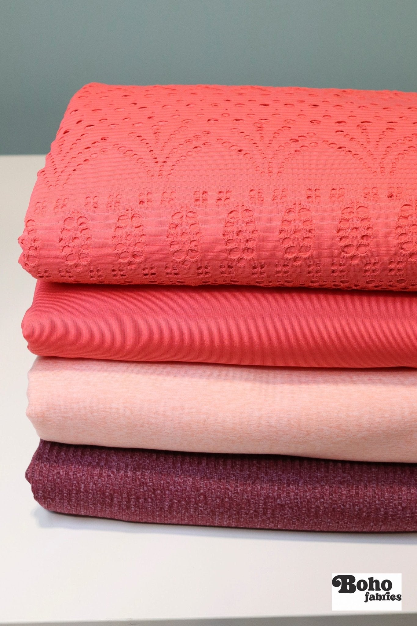 01/15/2026 Fabric Happy Hour, Peach & Plum, Designer Athletic Fabric Bundle - Boho Fabrics - Fabric Bundles