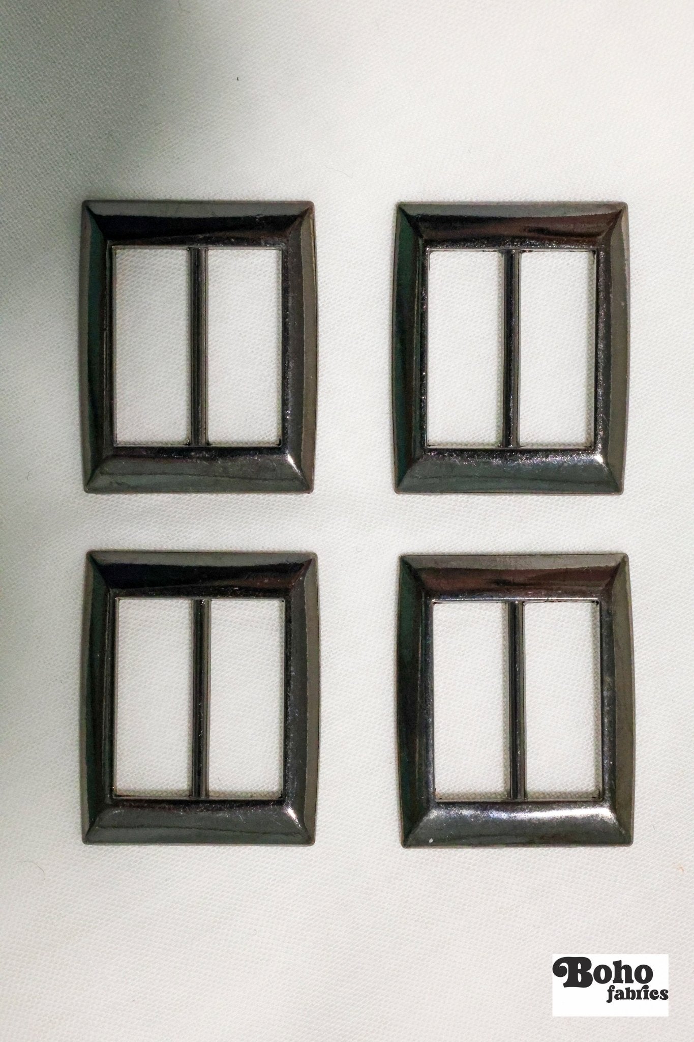 0.75" Beveled Rectangle Gunmetal Slides, (4). - Boho Fabrics - Bag Hardware