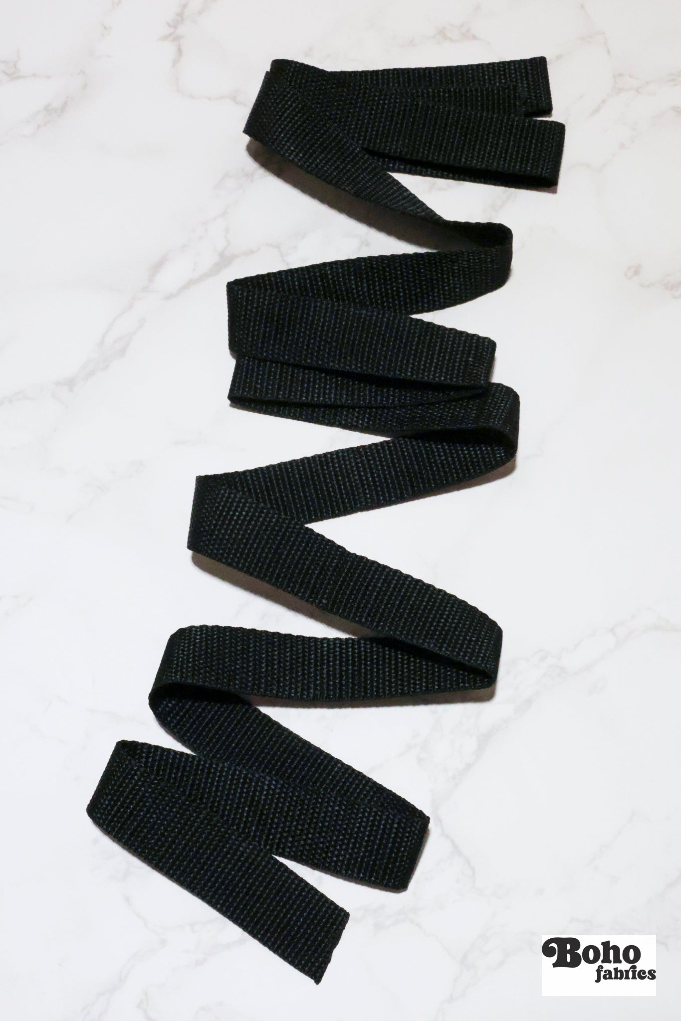 1" Black Polypropylene Webbing – Bag Strapping & Belting – 2 Yard Pack - Boho Fabrics - Trims