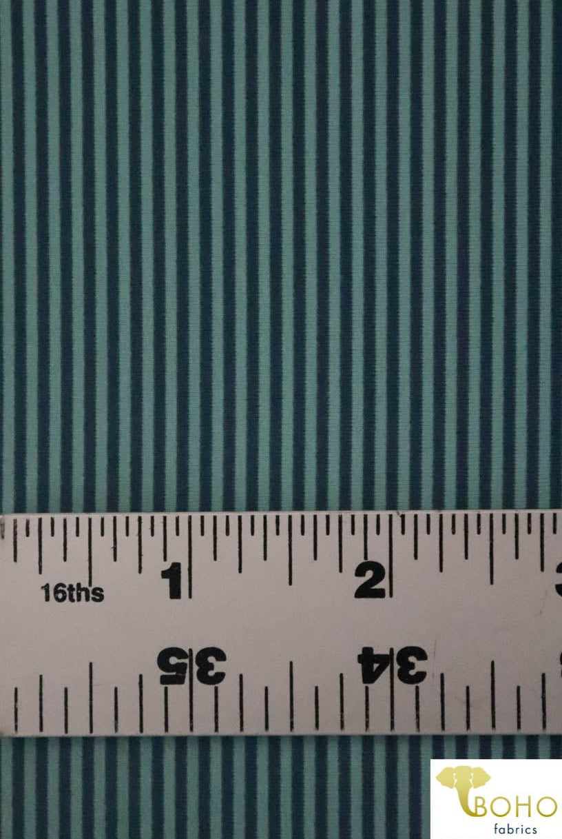 1 Yard Last Cuts! 1/16" Julep Stripe. Swim/Athletic Nylon Spandex Fabric - Boho Fabrics
