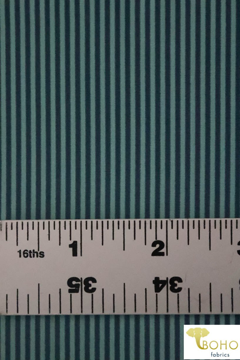 1 Yard Last Cuts! 1/16" Julep Stripe. Swim/Athletic Nylon Spandex Fabric - Boho Fabrics