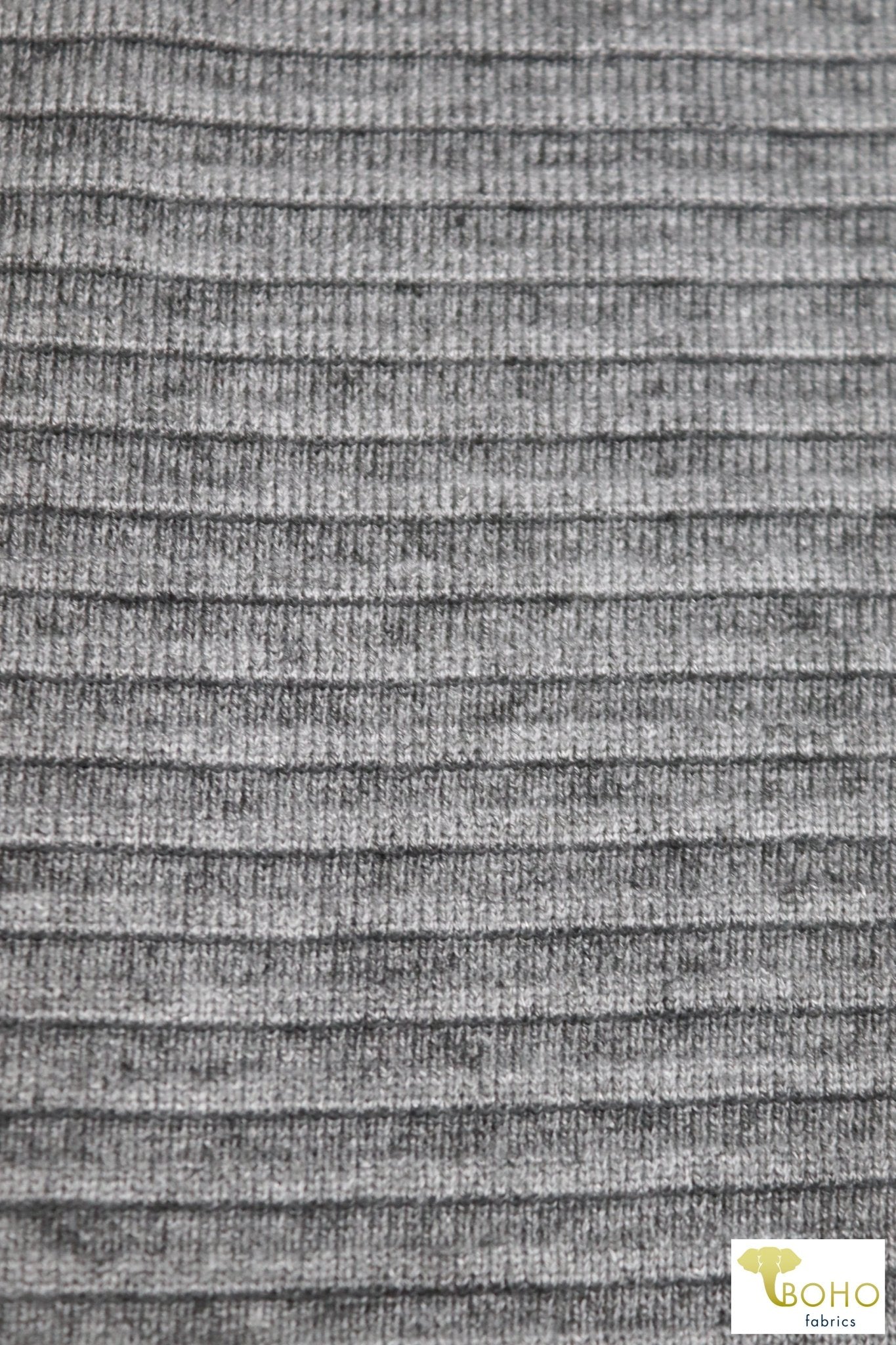 1 Yard Last Cuts! Graystone, Heavy Rib Knit. RIB-841-GRY - Boho Fabrics