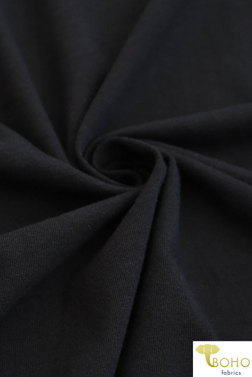 10 oz Black , Cotton Spandex Fabric - Boho Fabrics