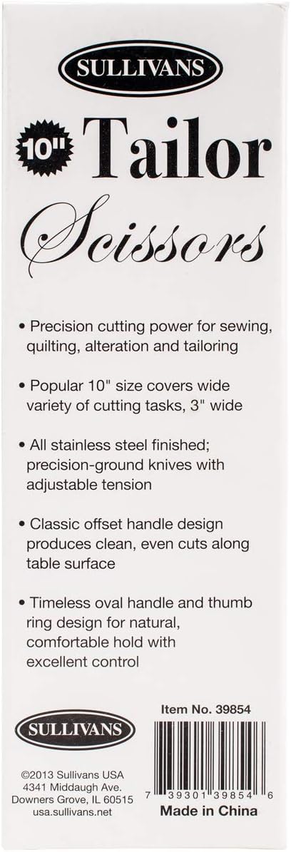 10" Sullivan Tailor Scissors - Boho Fabrics - Cutting Supplies