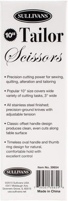 10" Sullivan Tailor Scissors - Boho Fabrics - Cutting Supplies