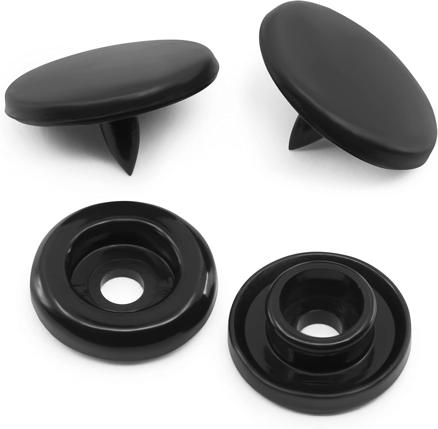 1/2" Dritz Plastic Snaps, Round, Black, Size 20. 12 Sets - Boho Fabrics - Buttons & Snaps