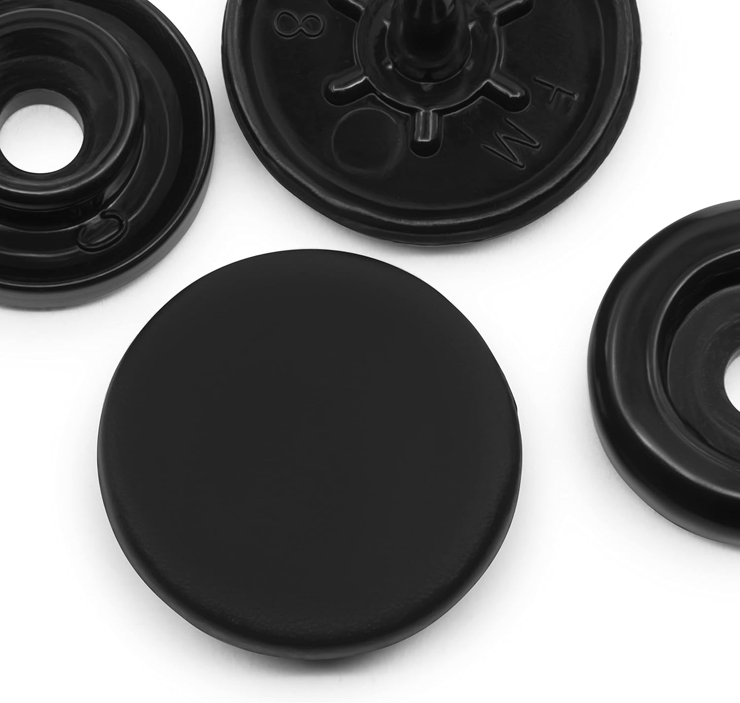 1/2" Dritz Plastic Snaps, Round, Black, Size 20. 12 Sets - Boho Fabrics - Buttons & Snaps