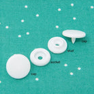 1/2" Dritz Plastic Snaps, Round, White, Size 20. 12 Sets - Boho Fabrics - Buttons & Snaps