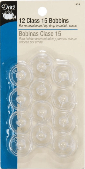 12 Pack, Class 15 Bobbins by Dritz - Boho Fabrics - Sewing Machine Accessories