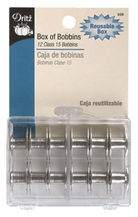 12 Pack, Class 15 Metal Bobbins by Dritz - Boho Fabrics - Sewing Machine Accessories