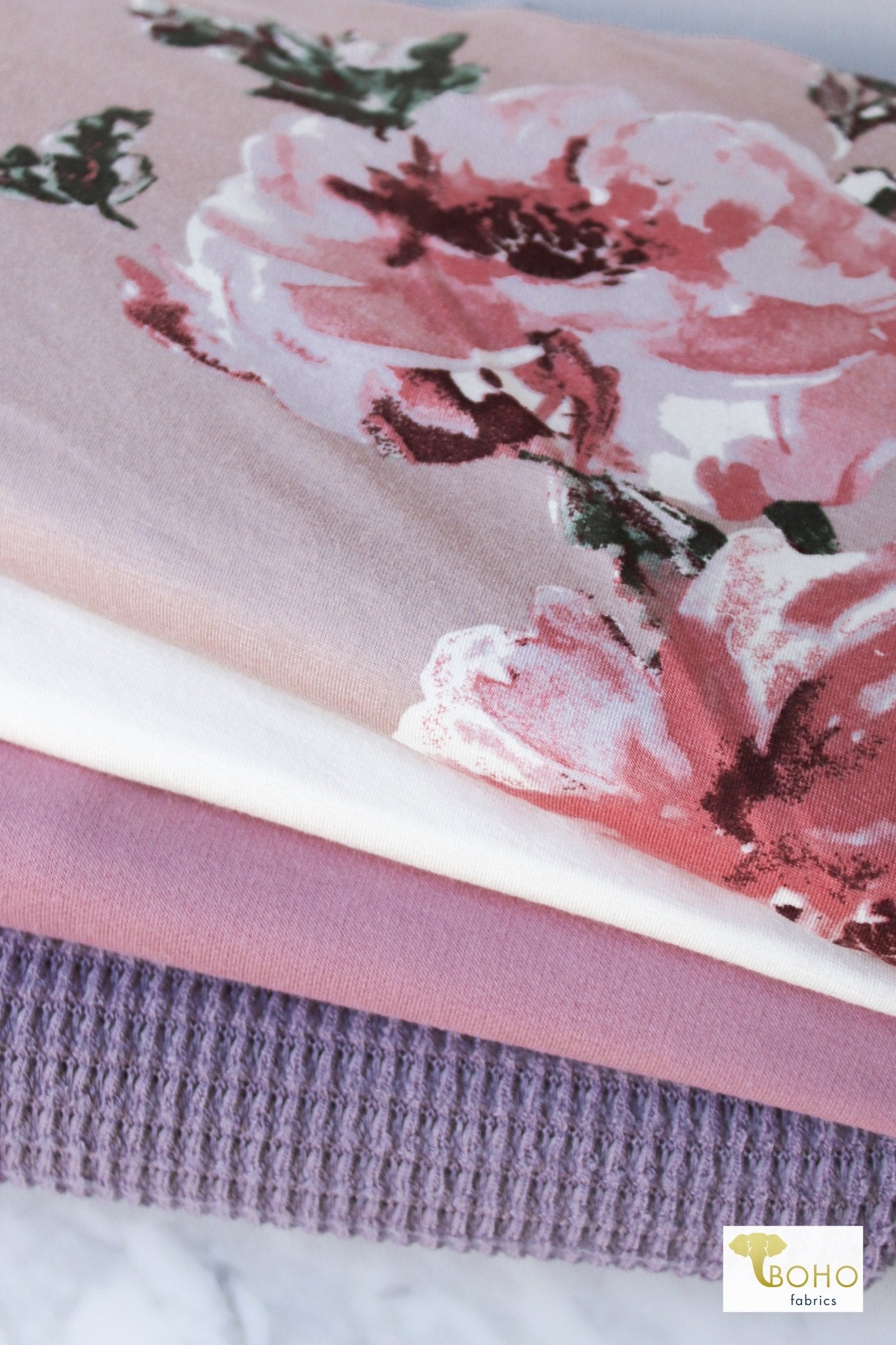 12/15/23 Fabric Happy Hour! Lavender & Peony, Knit Bundle, Ready to Ship! - Boho Fabrics