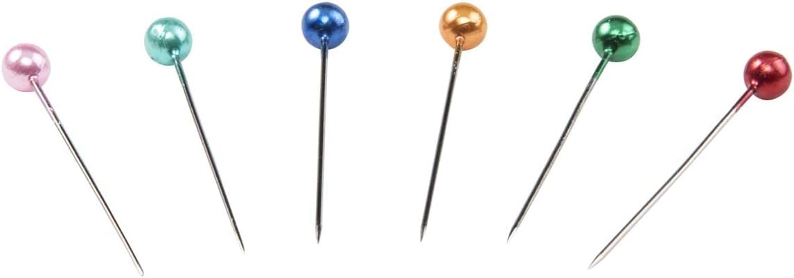 150 Pearlized Head Pins , Size 20 - 1.25” (32mm) by Singer - Boho Fabrics - Pins