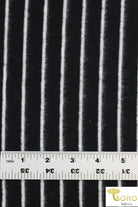 1/8" White Stripes on Black. Plush Brushed Sweater Knit. SWTR-140. - Boho Fabrics