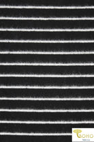 1/8" White Stripes on Black. Plush Brushed Sweater Knit. SWTR-140. - Boho Fabrics