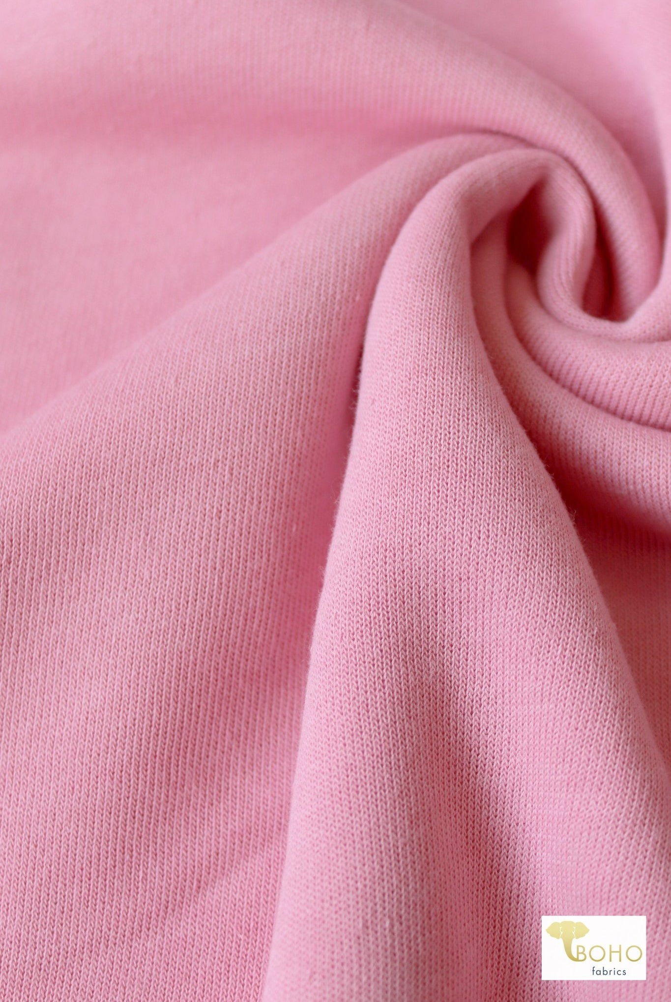 1x1 Rib Knit, Blossom Light Pink. SOLD BY THE HALF YARD! - Boho Fabrics
