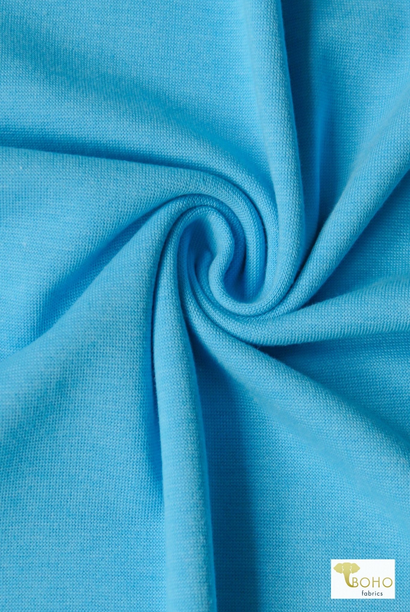 1x1 Rib Knit, Blue Sky. Sold by the Half Yard. - Boho Fabrics