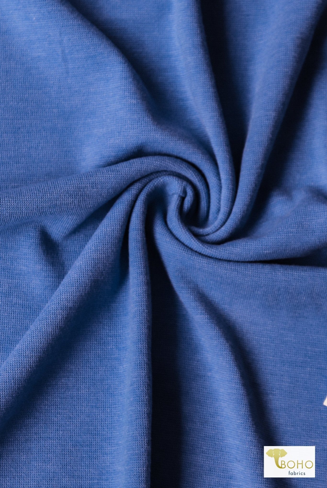 1x1 Rib Knit, Cornflower Blue. SOLD BY THE HALF YARD! - Boho Fabrics