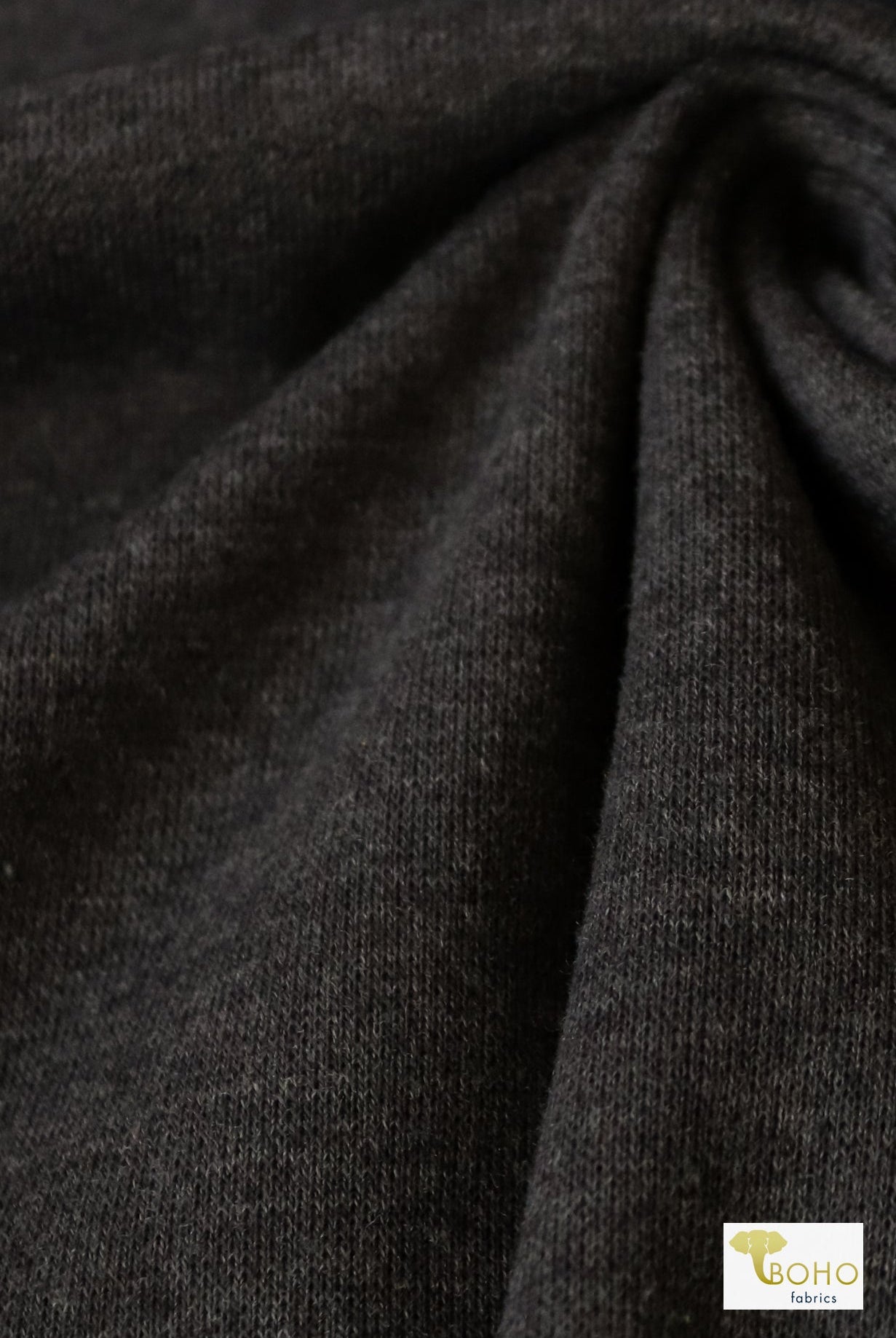 1x1 Rib Knit, Ember Gray. SOLD BY THE HALF YARD! - Boho Fabrics