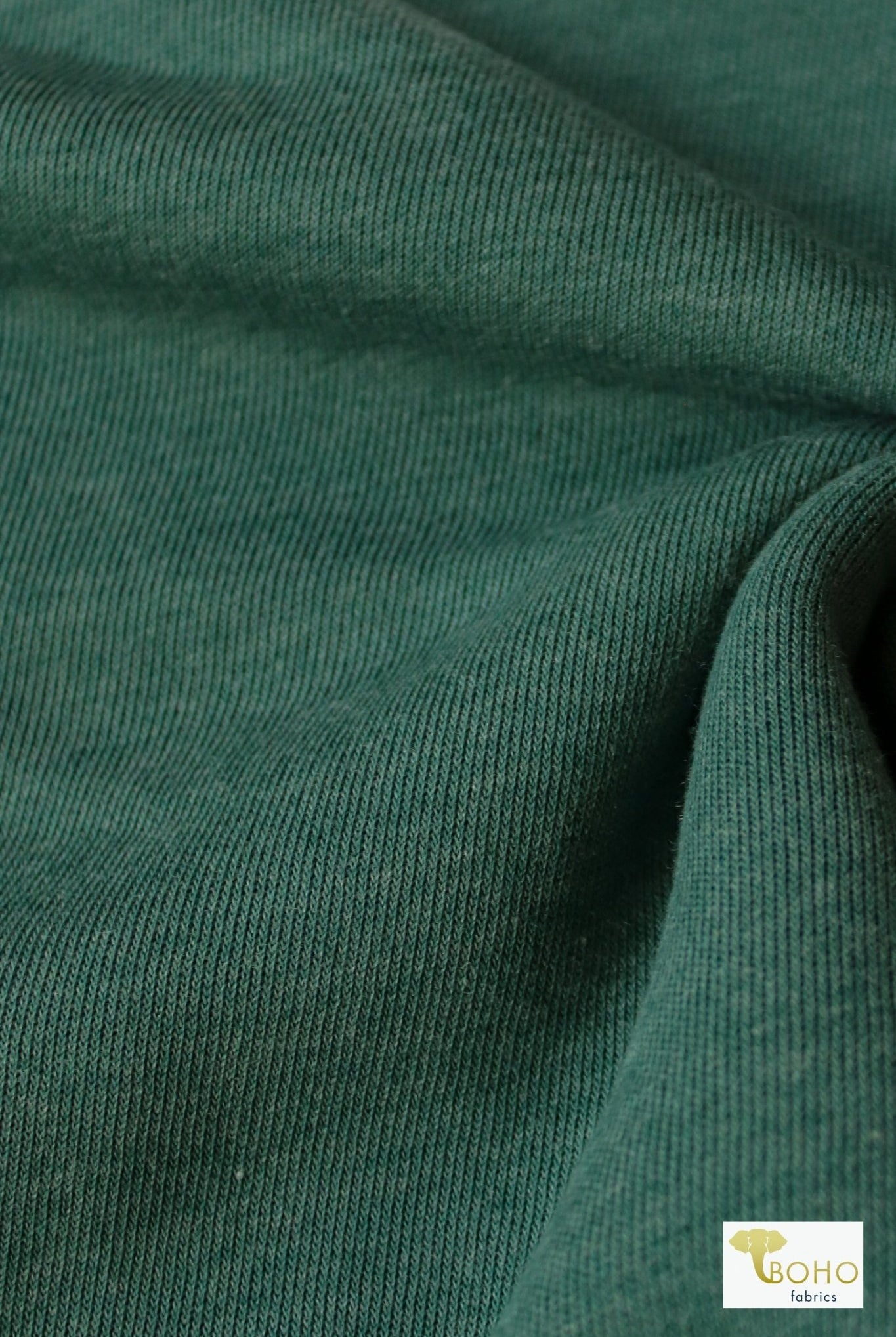 1x1 Rib Knit, Jasper Green. SOLD BY THE HALF YARD! - Boho Fabrics