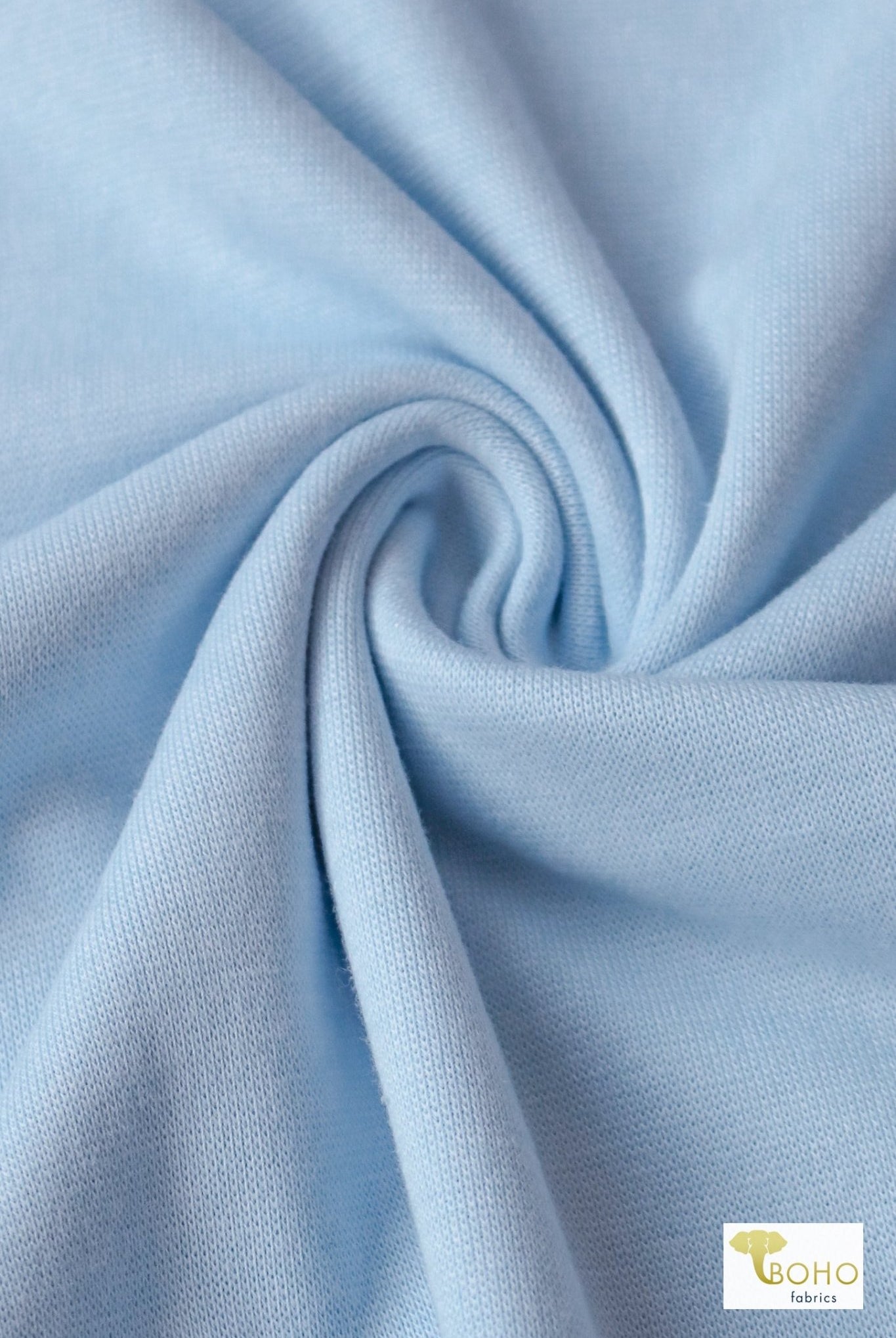 1x1 Rib Knit, Light Baby Blue. SOLD BY THE HALF YARD! - Boho Fabrics
