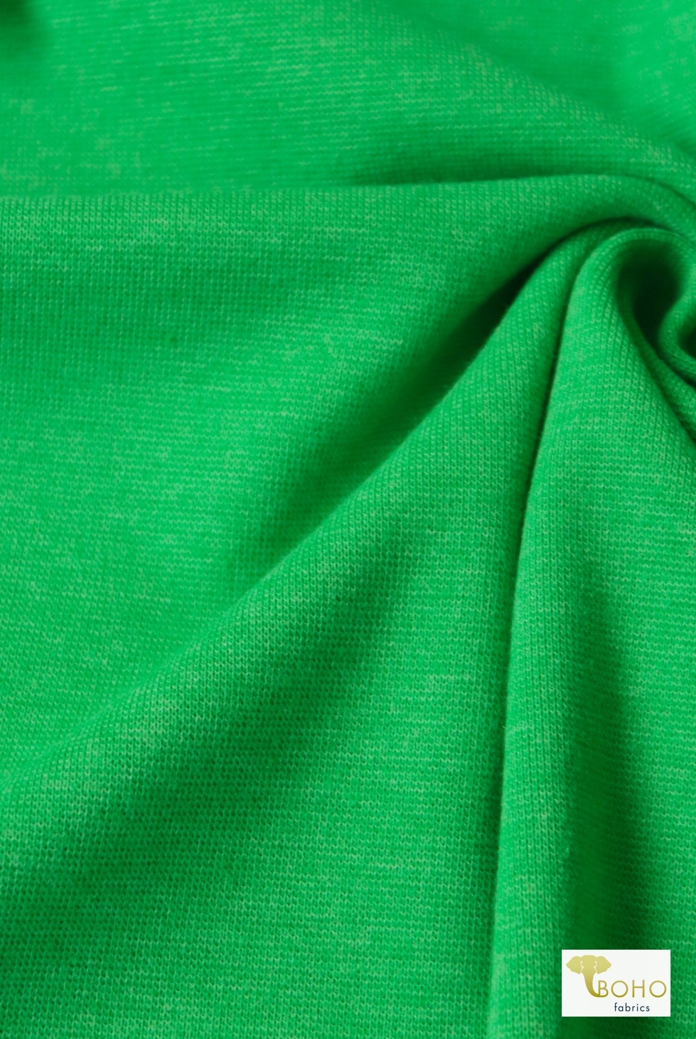 1x1 Rib Knit, Lime Green. SOLD BY THE HALF YARD! - Boho Fabrics