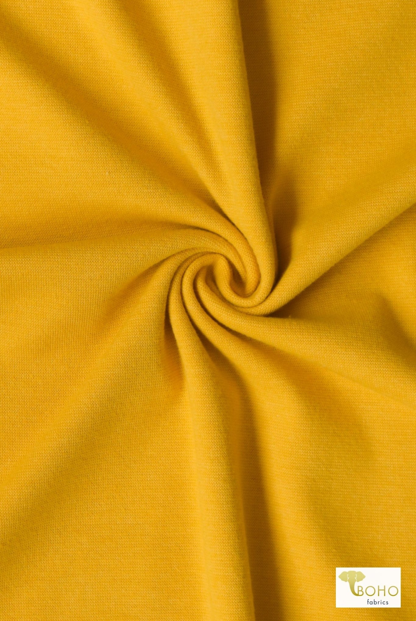 1x1 Rib Knit, Mustard. SOLD BY THE HALF YARD! - Boho Fabrics