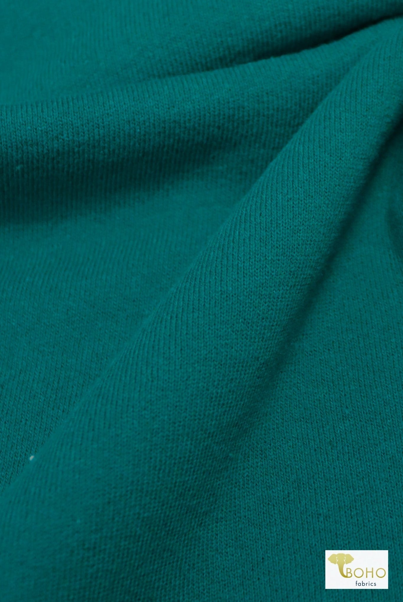 1x1 Rib Knit, Teal Cotton Rib. SOLD BY THE HALF YARD! - Boho Fabrics
