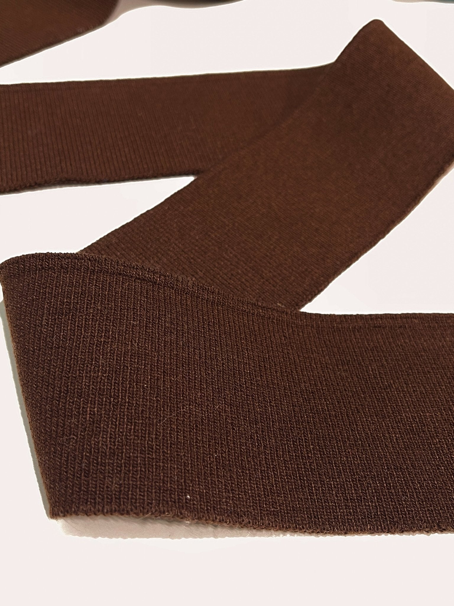 2 5/8" Warm Brown, Cuff/Ribbing. Sold per package of 1.5 yards - Boho Fabrics - Rib Solid, Knit Fabric