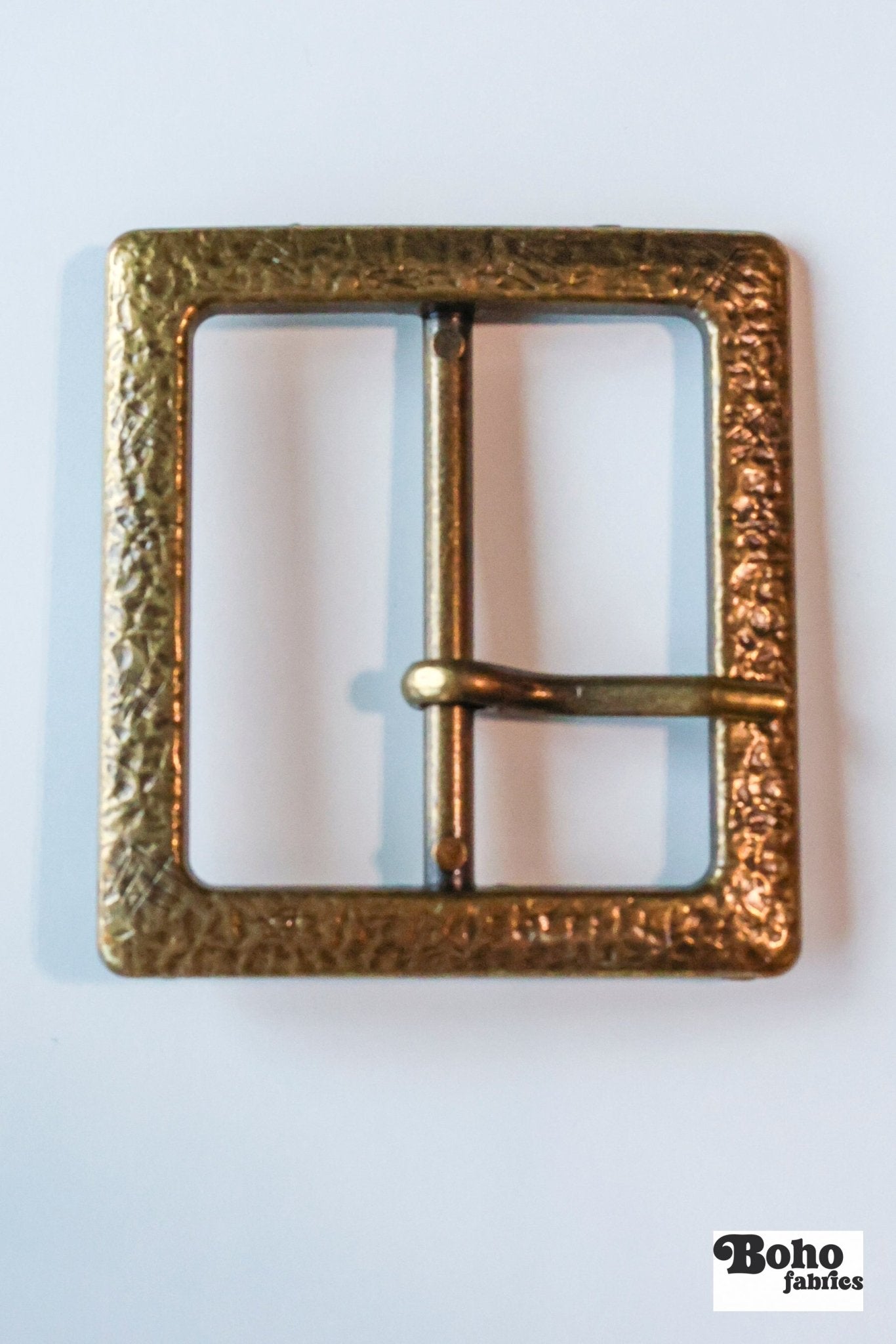 2" Antiqued Brass - Look Single Prong Belt Buckle - Boho Fabrics - Bag Hardware