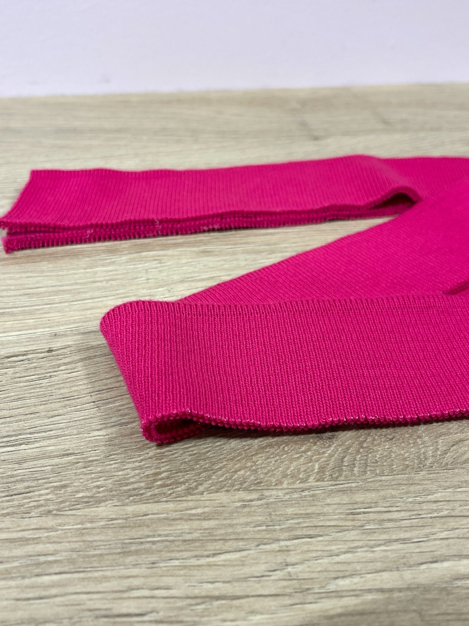 2" Hot Pink, Cuff/Ribbing. Sold per package of 60" Length - Boho Fabrics - Rib Solid, Knit Fabric