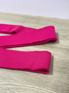 2" Hot Pink, Cuff/Ribbing. Sold per package of 60" Length - Boho Fabrics - Rib Solid, Knit Fabric