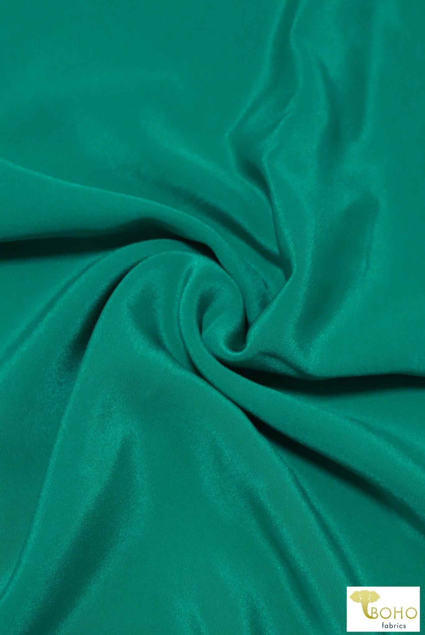 2 Yard- Last Cuts! Dynasty Teal Green. Silk Crepe de Chine Woven Fabric. SILK-126 - Boho Fabrics