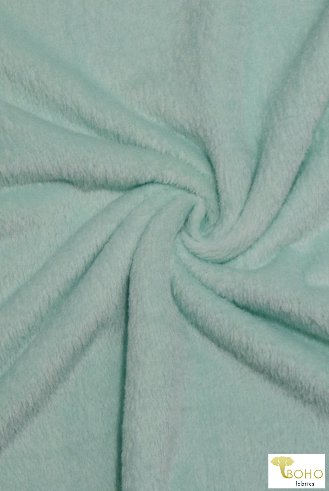 2 Yard- Last Cuts! Shimmer Mint. Silken Fleece Fabric. - Boho Fabrics