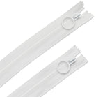20" White Hoop Pull Zipper (2 pk) (ZW6752) - Boho Fabrics - Zippers