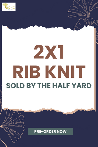 Pre-Order!  2x1 Rib Knit, CUFF.  SOLD BY THE HALF YARD