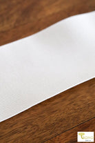 3" Wide White Knitted Elastic - Boho Fabrics