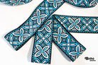 36 Yard Roll - Alpine Petals in Aqua, 1.875" Vintage Jacquard Woven Trim, TRIM - 042 - Boho Fabrics - Trims