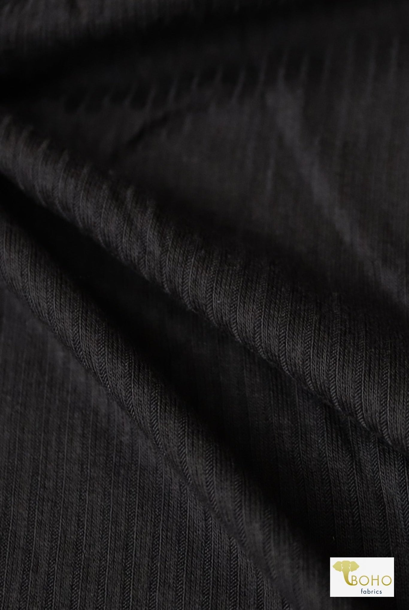 4x2, Black, Rib Knit - Boho Fabrics
