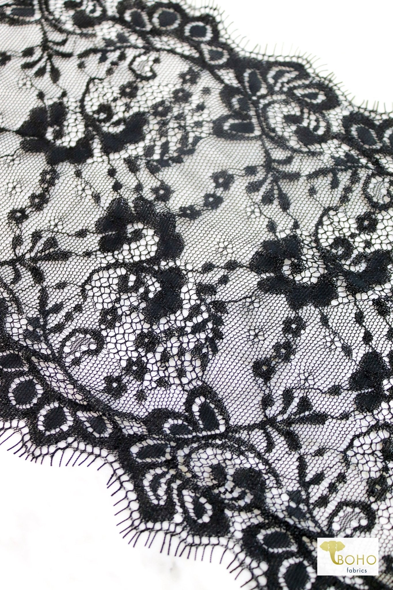 7.25" Parisian Florals, Woven Lace Trim SOLD PER PACKAGE OF 3 YARDS. - Boho Fabrics