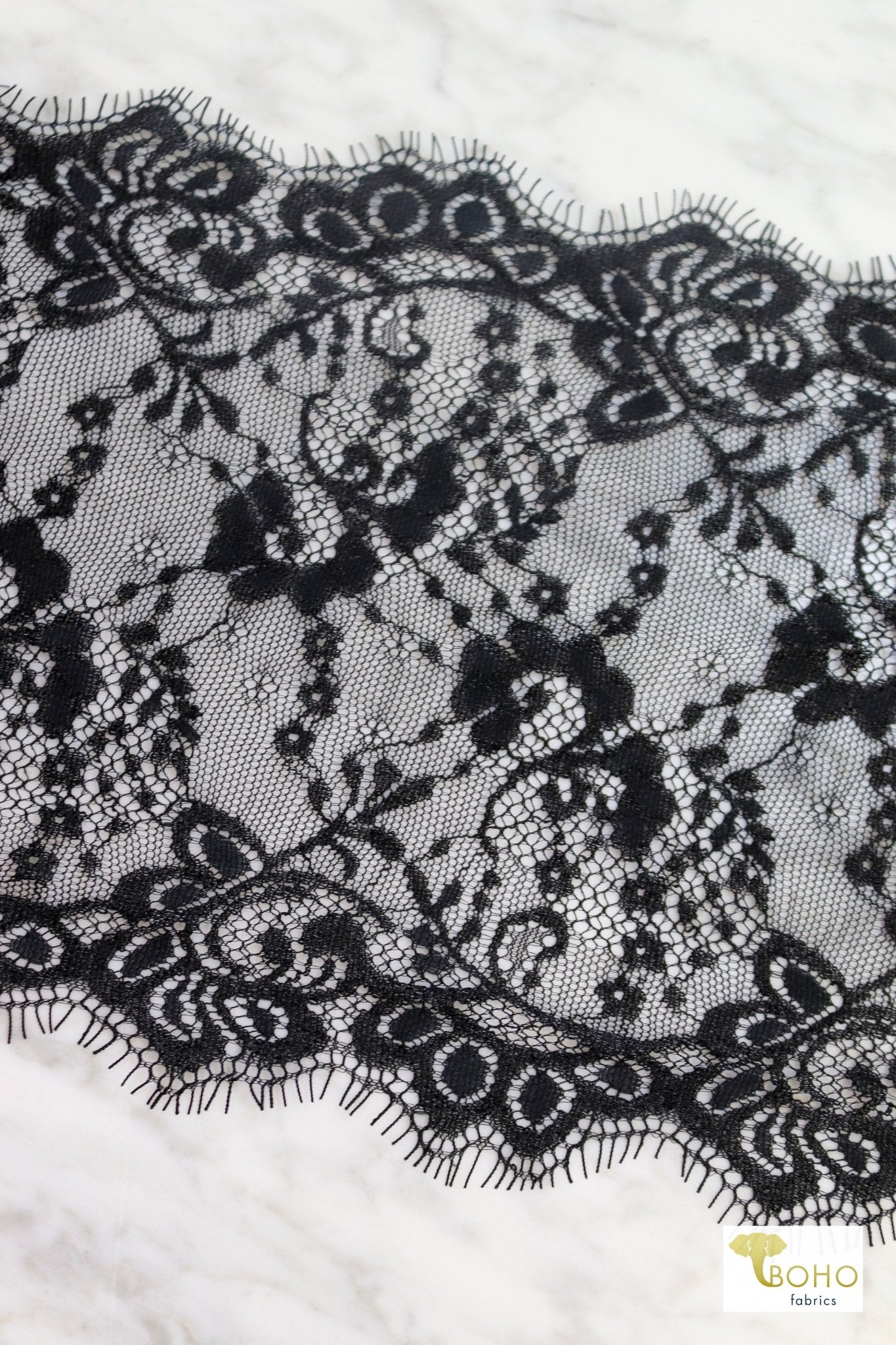 7.25" Parisian Florals, Woven Lace Trim SOLD PER PACKAGE OF 3 YARDS. - Boho Fabrics