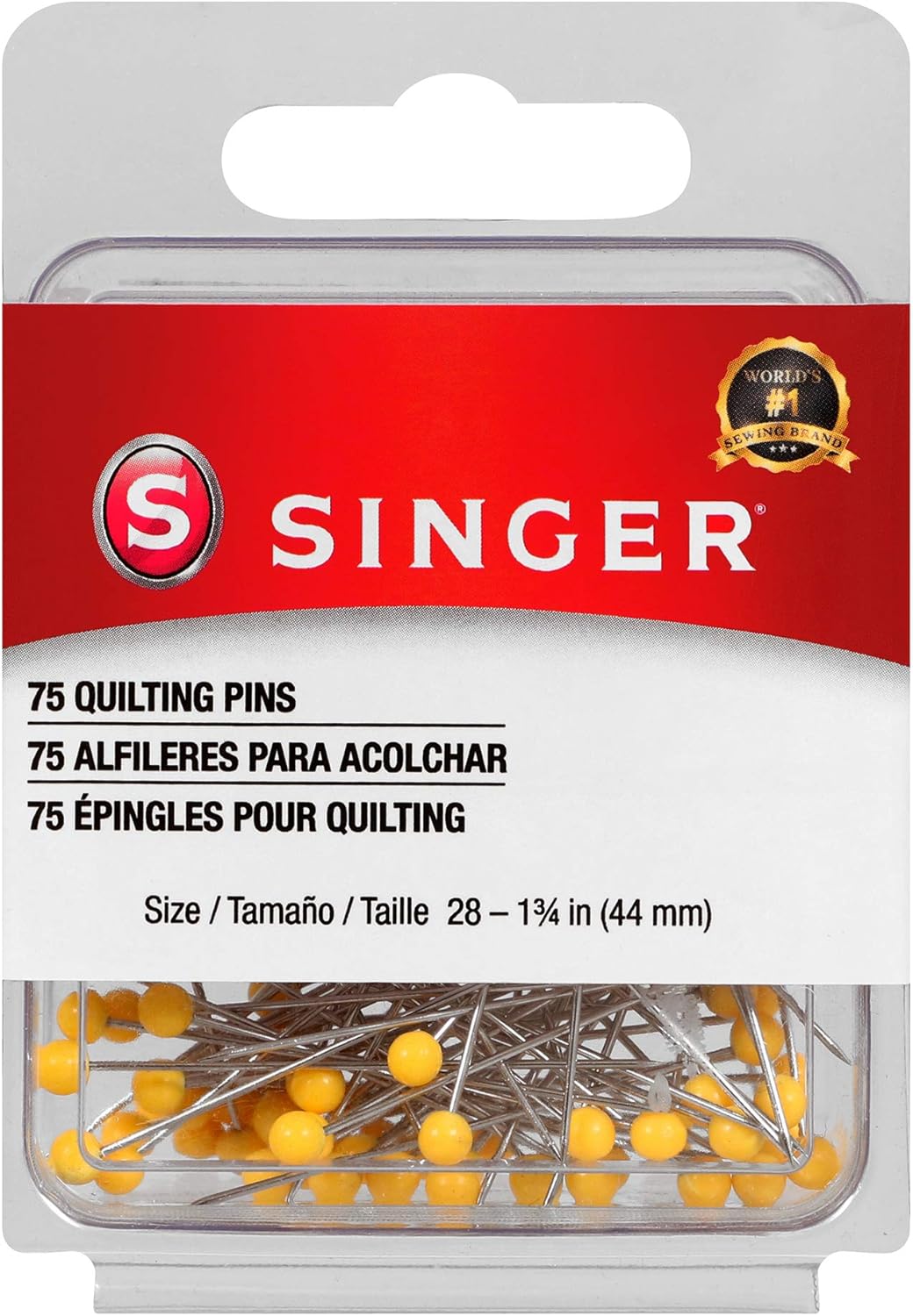75 Quilting Pins, Size 28 - 1.75” (44mm) by Singer Singer - Boho Fabrics - Pins