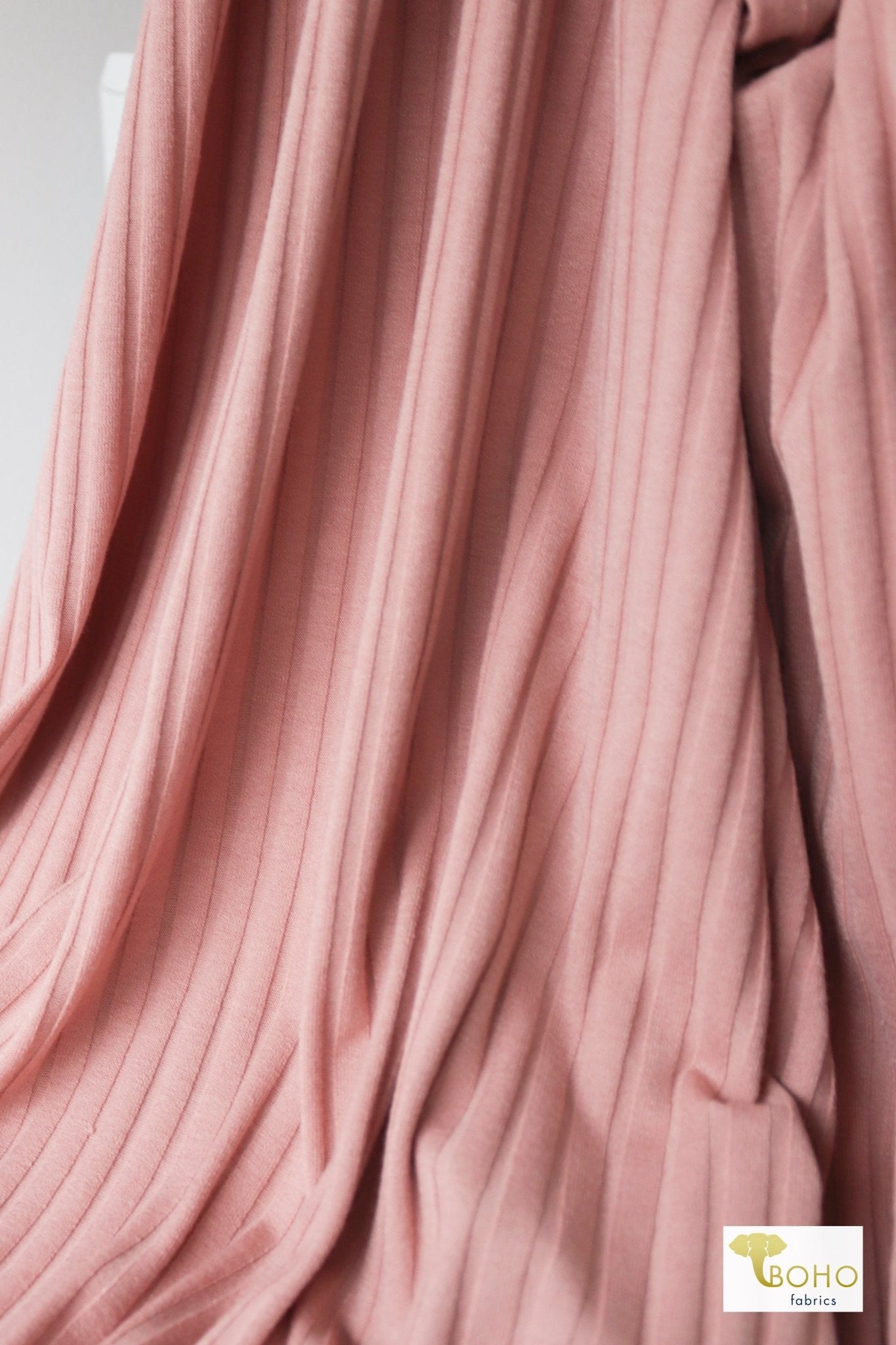 8x4, Tea Rose Wide, Rib Knit Fabric - Boho Fabrics