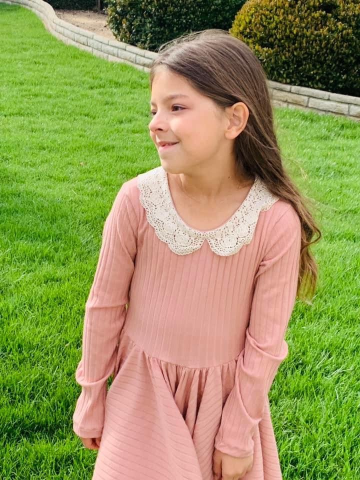 8x4, Tea Rose Wide, Rib Knit Fabric - Boho Fabrics