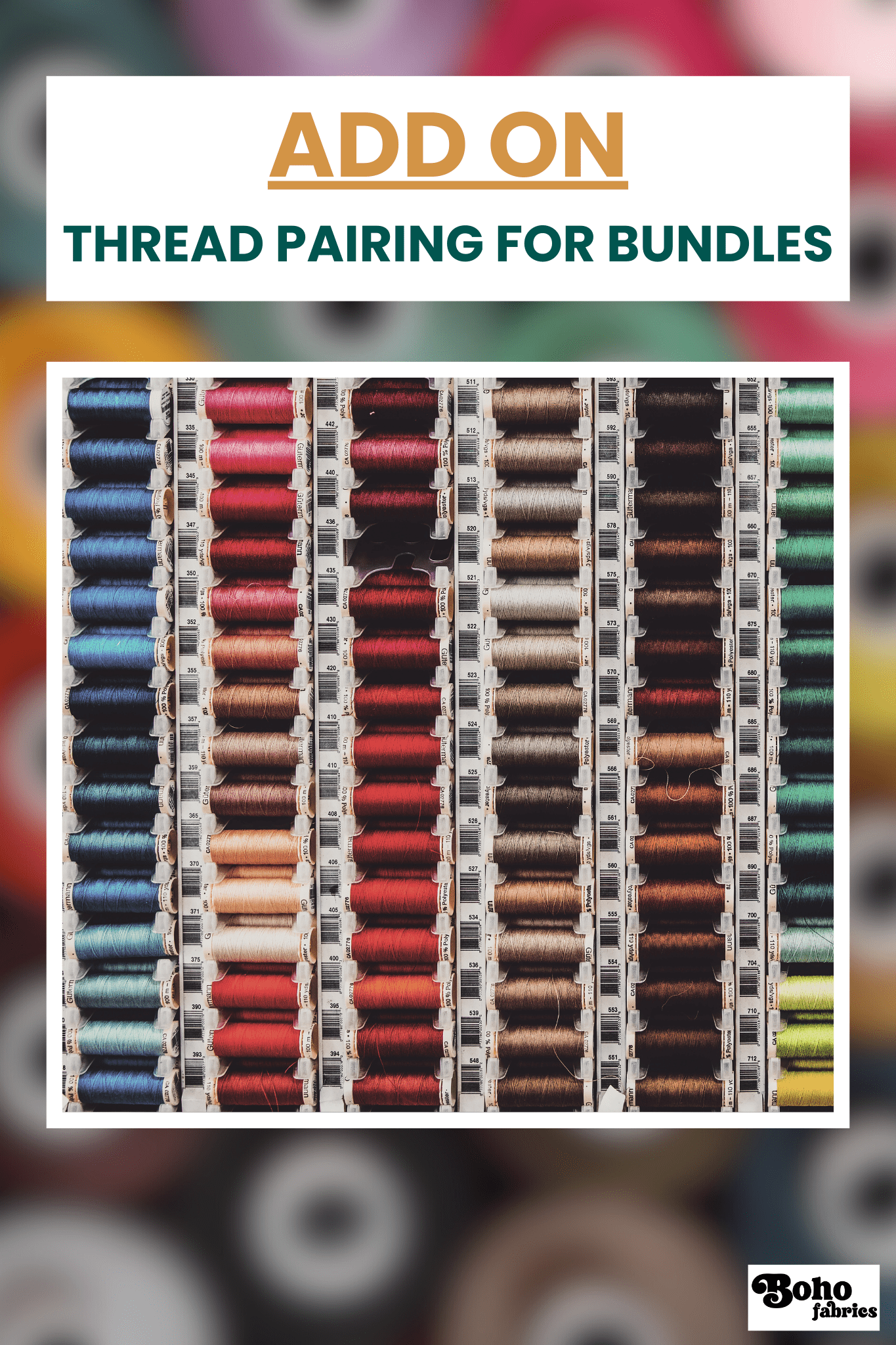 Add - On: Set of Five Coordinating Gutermann Thread for Your Bundle (110 yd or 274 yd) - Boho Fabrics - Thread