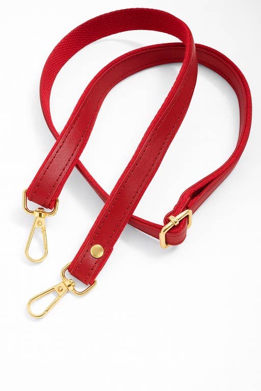 Adjustable Crossbody Strap in Red - Boho Fabrics - Bag Hardware