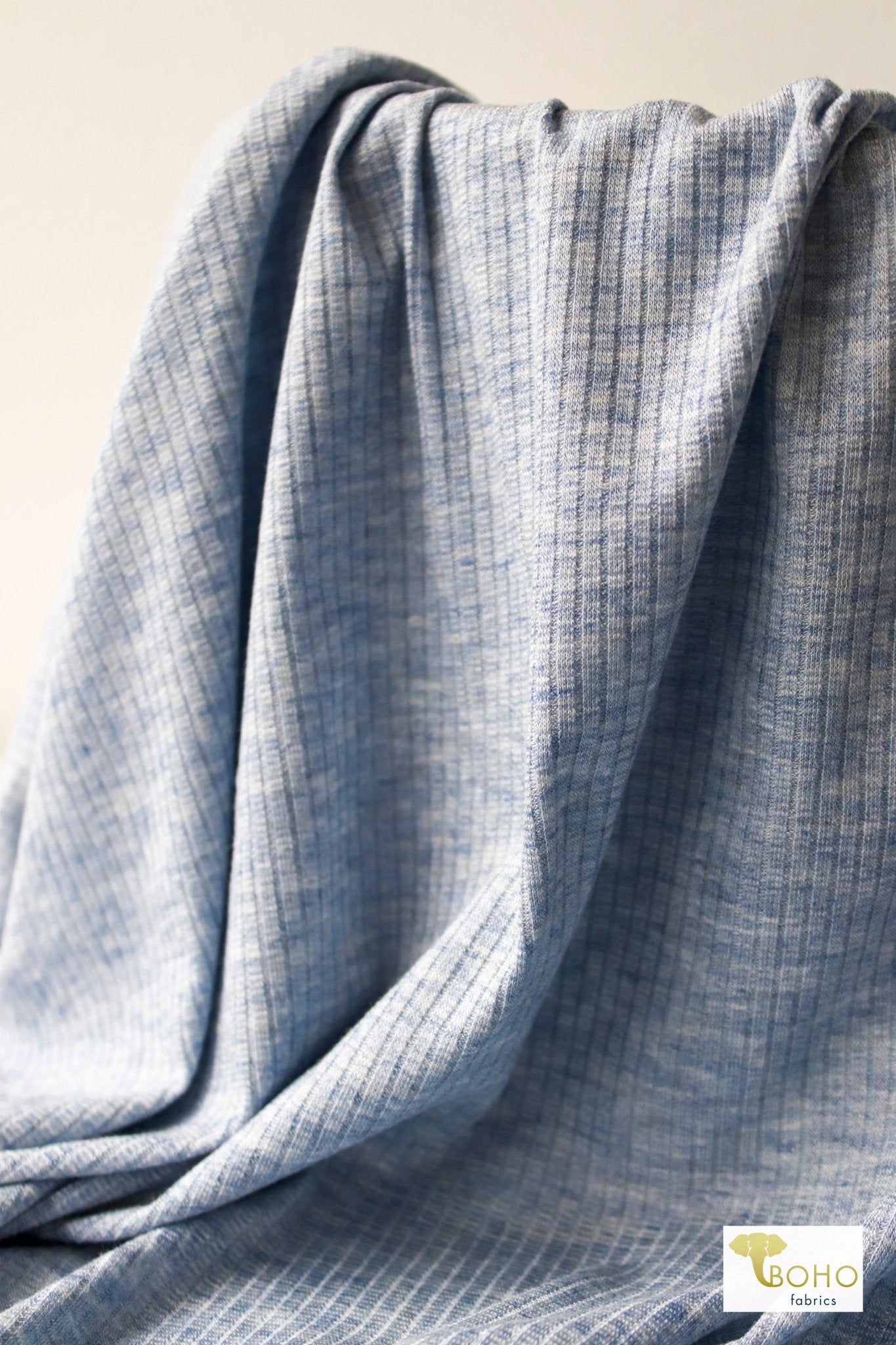 Allure Blue , Rib Knit Fabric - Boho Fabrics